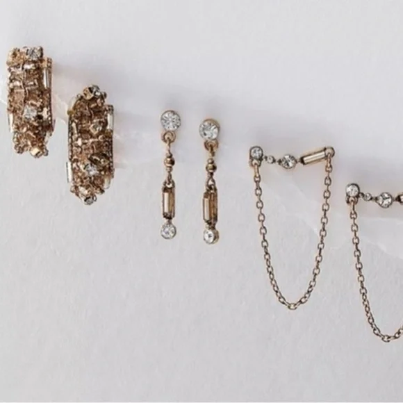 Free People Crystal Hoop Earrings Set❤️ - Picture 4 of 4